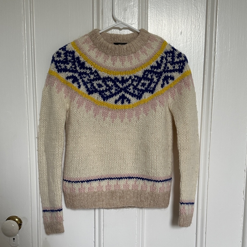J. Crew Collection Hand Knit Fair Isle Sweater